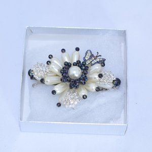 Pearl and Rhinestone Barrette